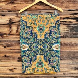 CHELSEA & THEODORE | Bohemian Print Pencil Skirt S